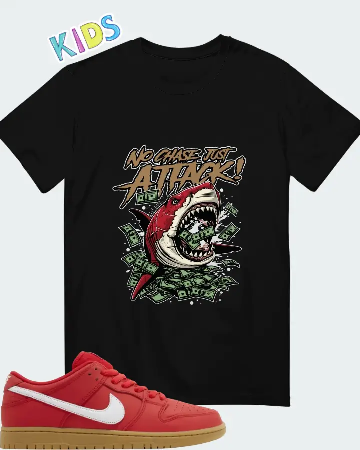 Nike Dunk Low Pro SB University Red Gum Matching Kid's T-Shirt