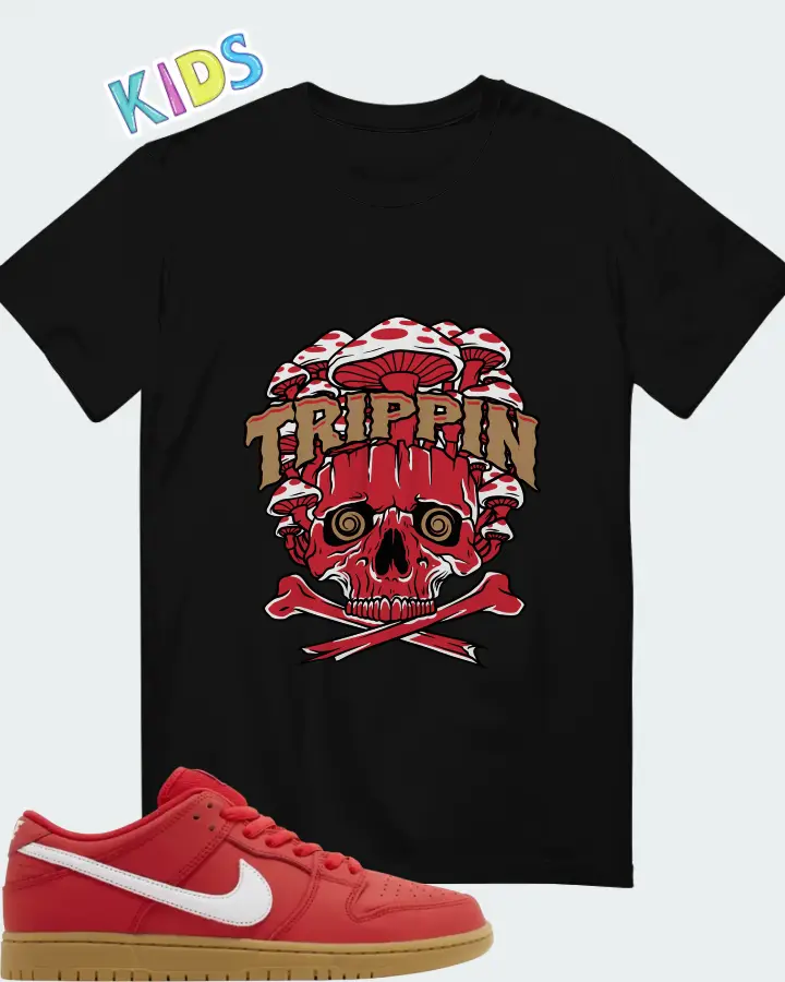 Nike Dunk Low Pro SB University Red Gum Matching Kid's T-Shirt