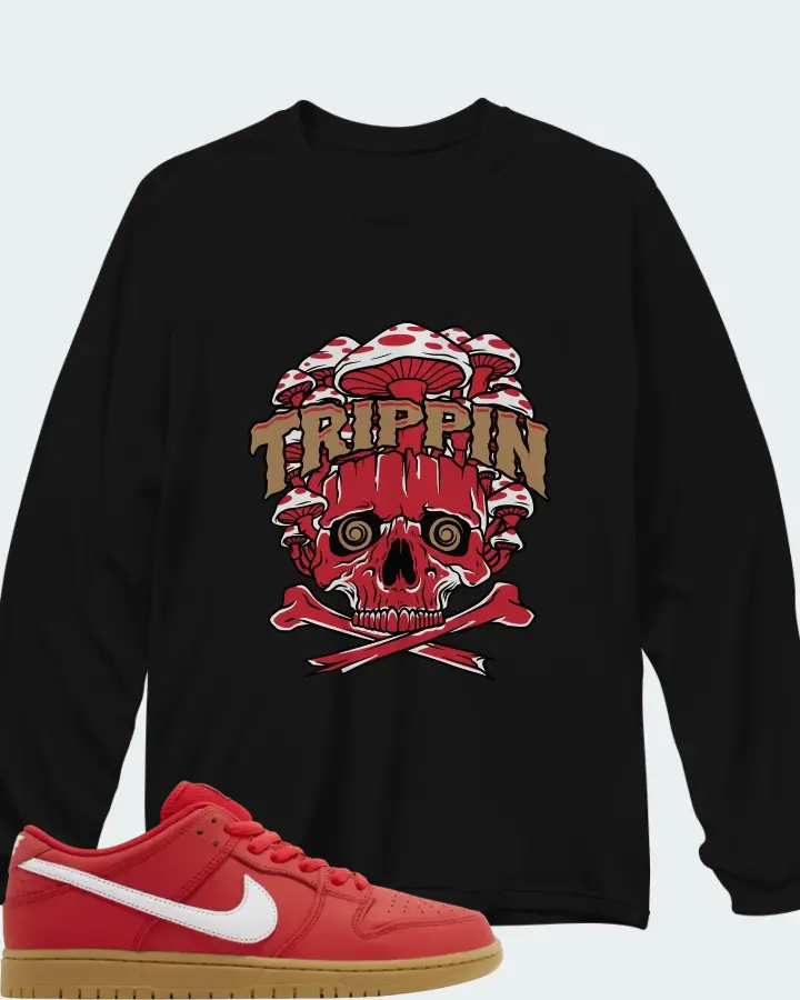 Nike Dunk Low Pro SB University Red Gum Matching Long Sleeve T-Shirt