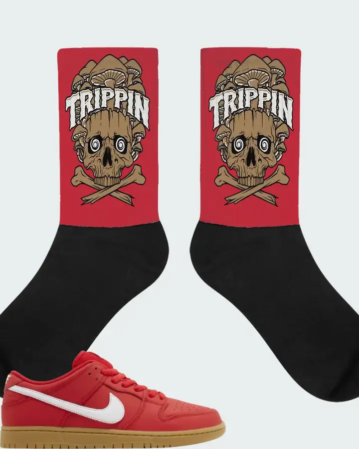 Nike Dunk Low Pro SB University Red Gum Matching Socks