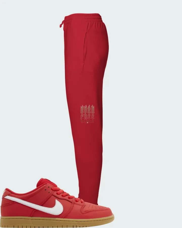 Nike Dunk Low Pro SB University Red Gum Matching Joggers