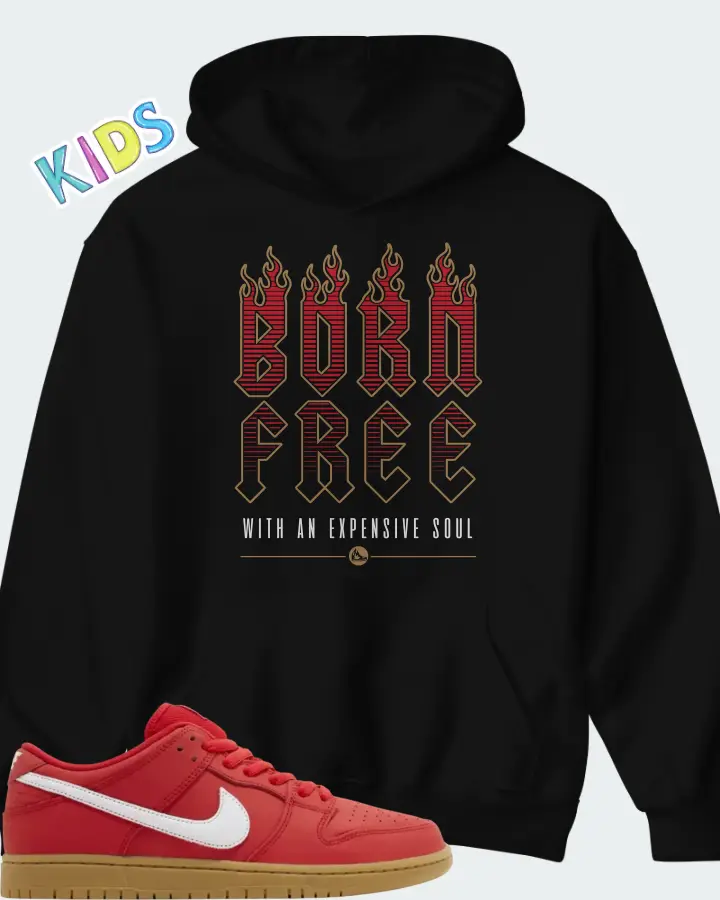 Nike Dunk Low Pro SB University Red Gum Matching Kid's Hoodie