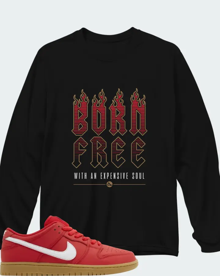 Nike Dunk Low Pro SB University Red Gum Matching Long Sleeve T-Shirt