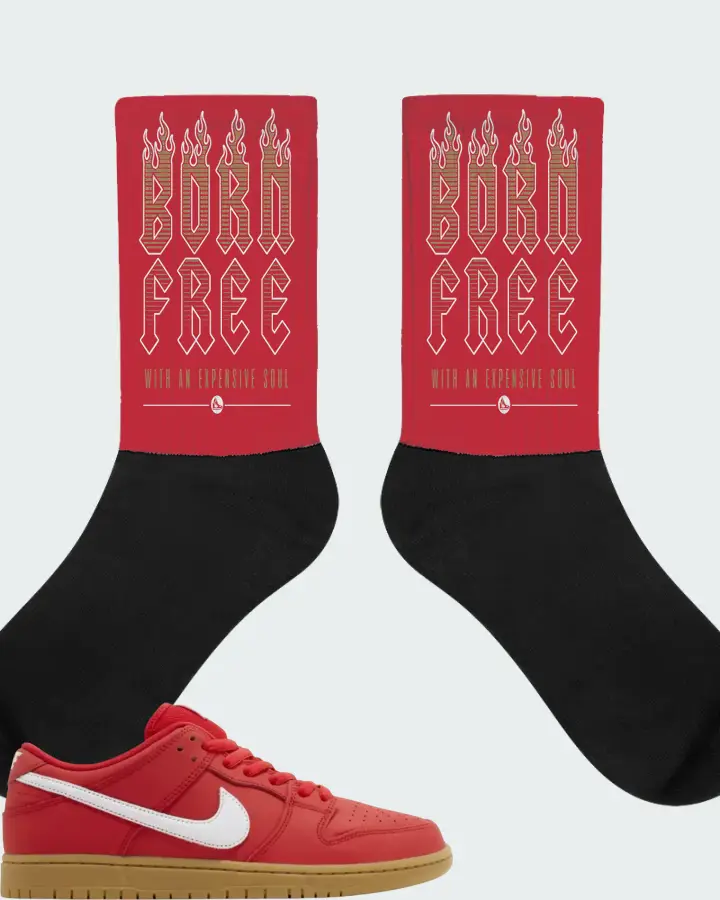 Nike Dunk Low Pro SB University Red Gum Matching Socks