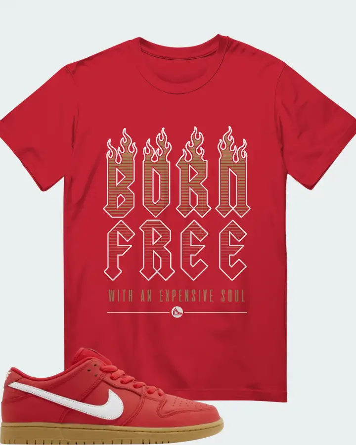 Nike Dunk Low Pro SB University Red Gum Matching T-Shirt