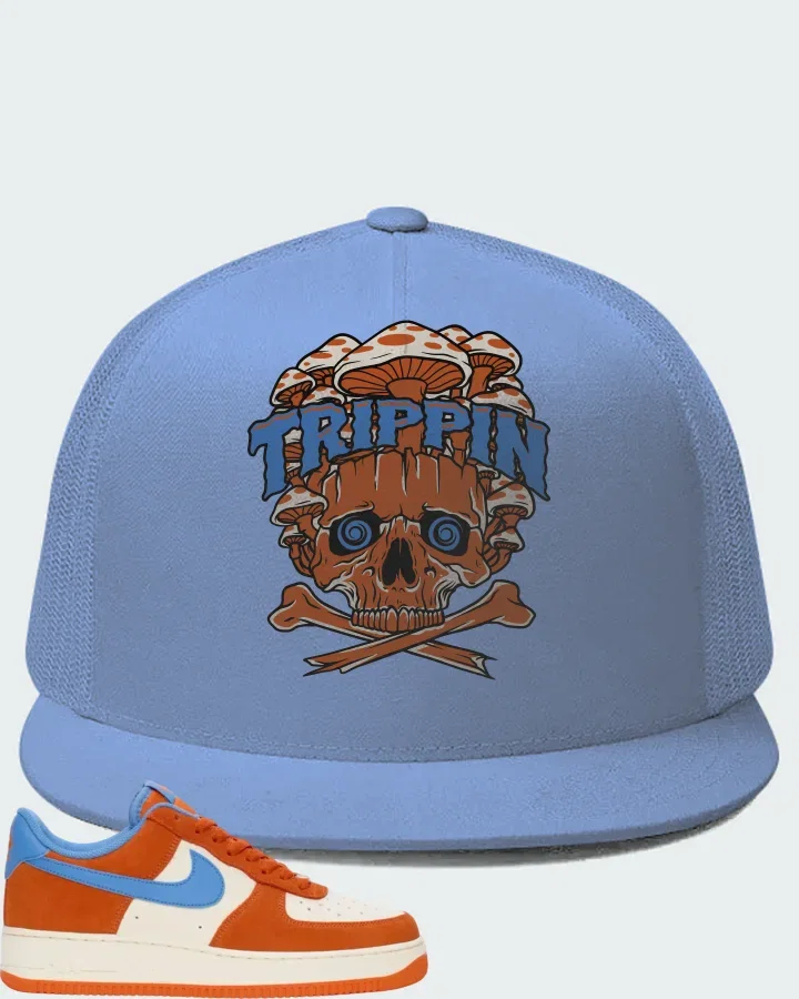 Nike Air Force 1 '07 LV8 Safety Orange University Blue Matching Hat