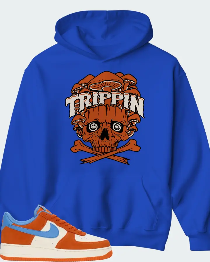 Nike Air Force 1 '07 LV8 Safety Orange University Blue Matching Hoodie