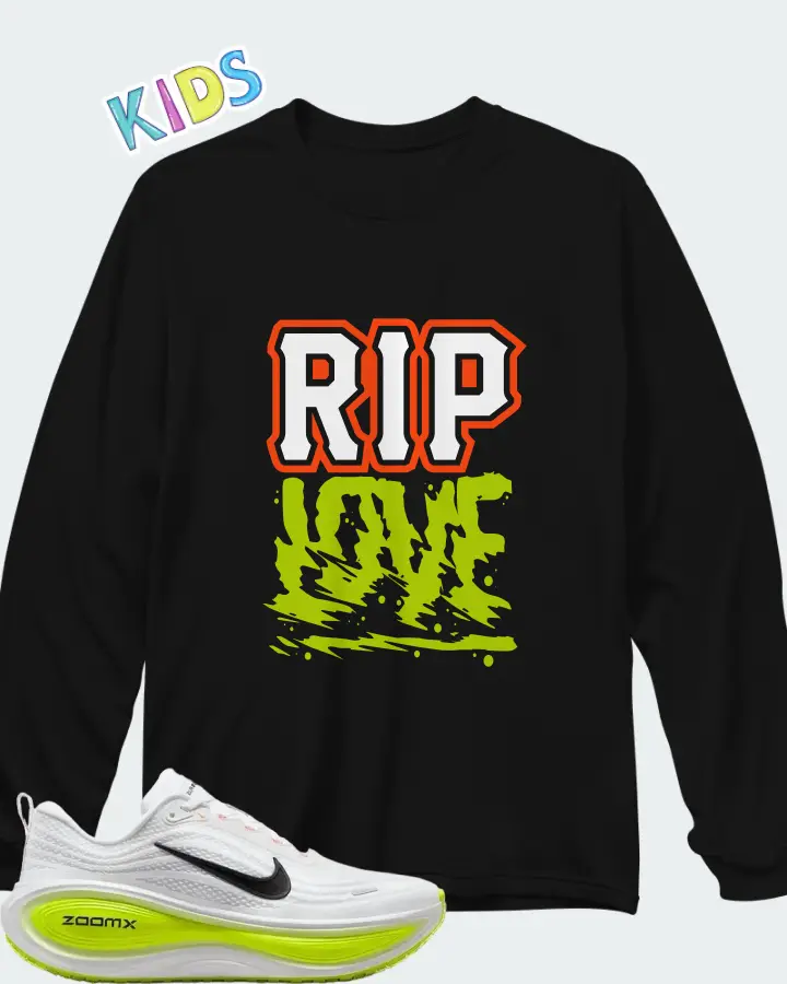 Nike Vomero Plus White Volt Matching Kid's Long Sleeve T-Shirt