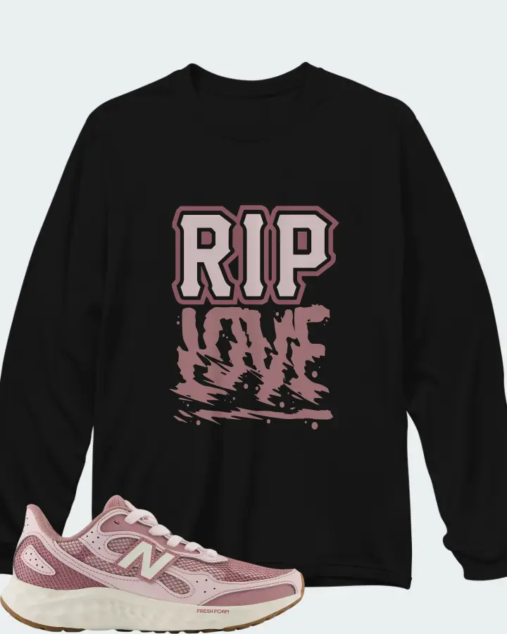 New Balance Fresh Foam Arishi v4 Tiralux Pink Salt with Rosewood Sea Salt Matching Long Sleeve T-Shirt