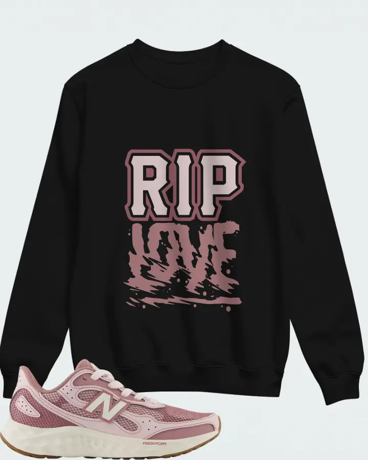 New Balance Fresh Foam Arishi v4 Tiralux Pink Salt with Rosewood Sea Salt Matching Sweatshirt