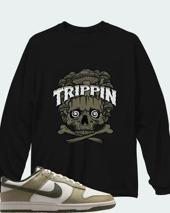 Nike Dunk Low Retro Neutral Olive Cargo Khaki Matching Long Sleeve T-Shirt