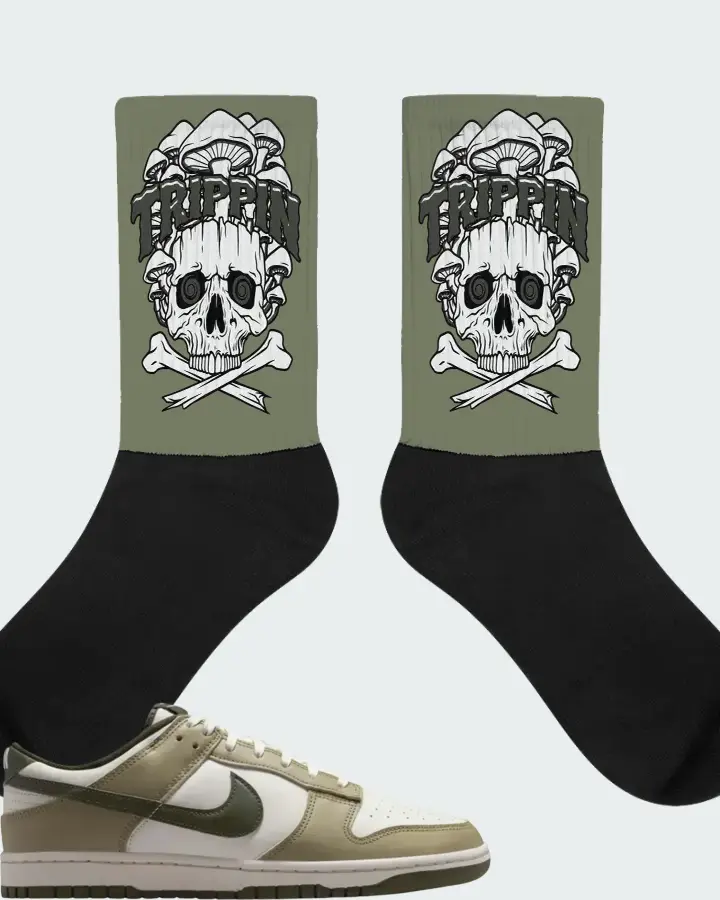 Nike Dunk Low Retro Neutral Olive Cargo Khaki Matching Socks