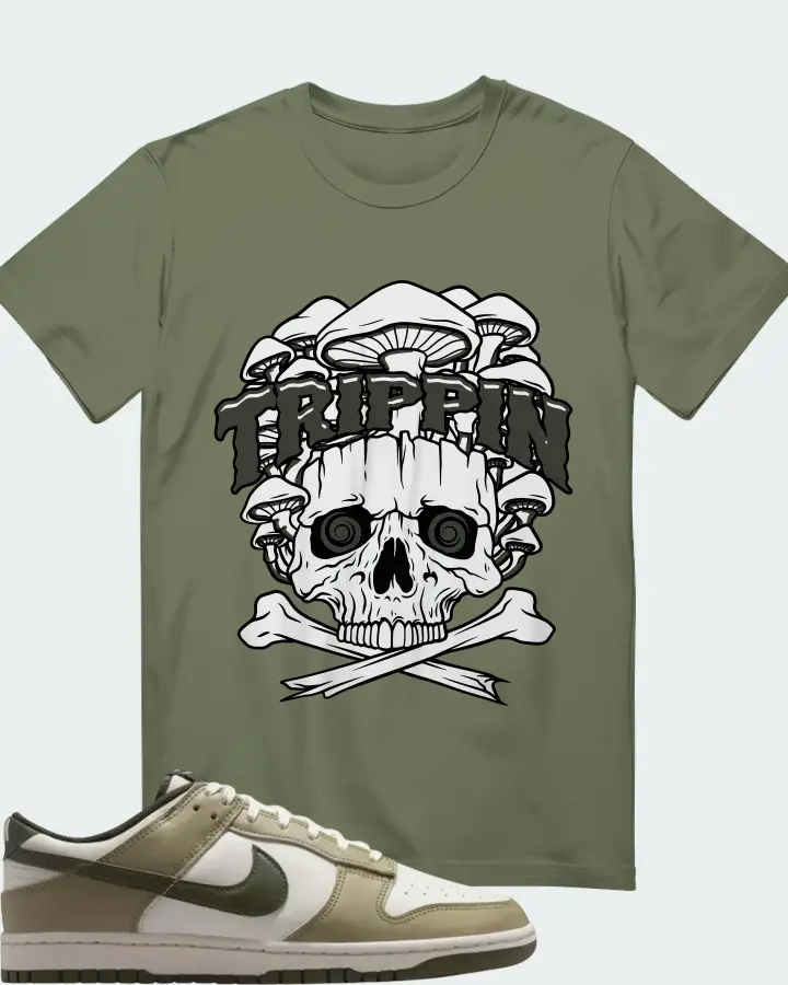 Nike Dunk Low Retro Neutral Olive Cargo Khaki Matching T-Shirt