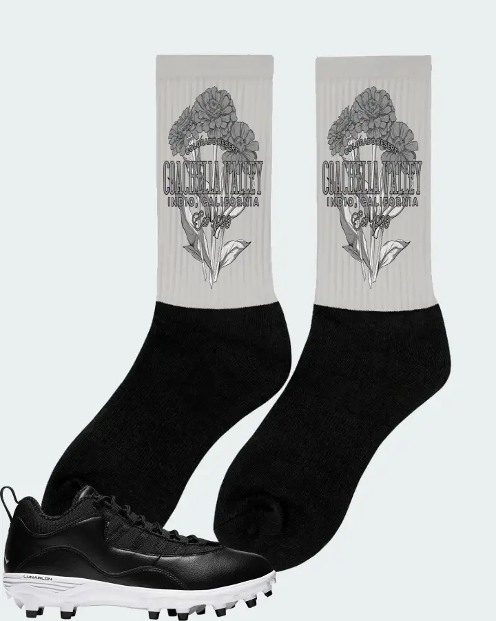Jordan 10 TD Low  Sneaker Matching Grey Socks (Coachella Valley) - View 3