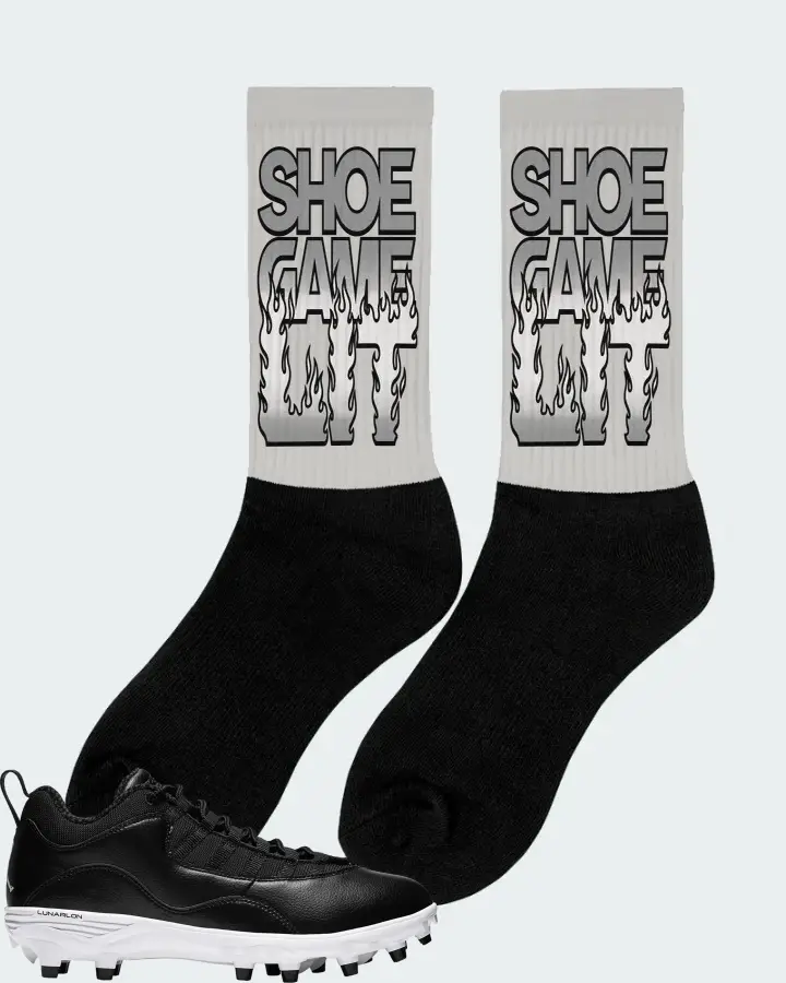 Jordan 10 TD Low  Sneaker Matching Grey Socks (Shoe Game Lit Refreshed) - View 3