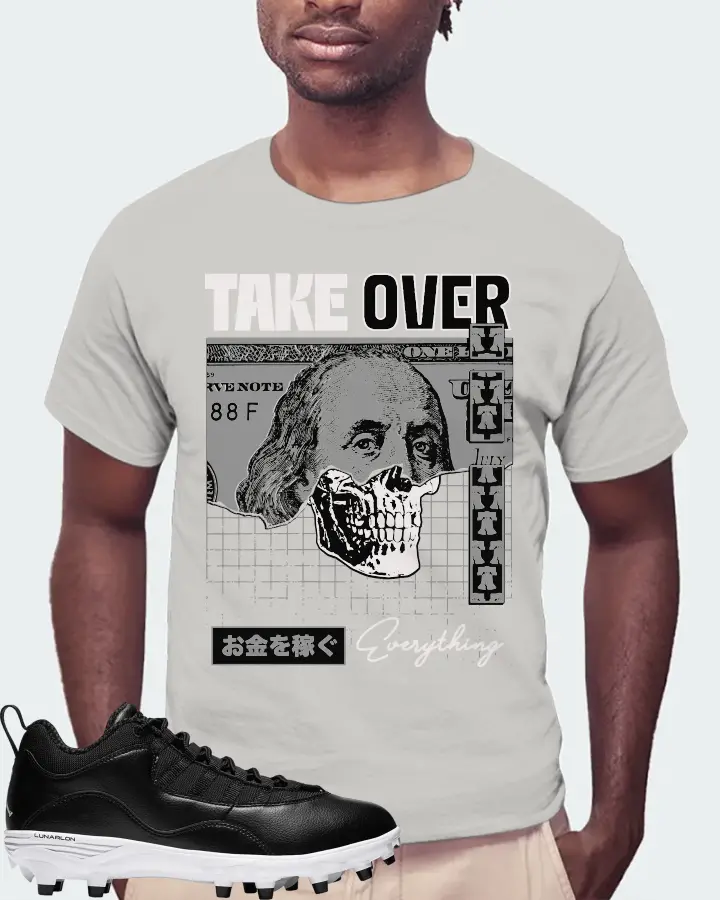 Jordan 10 TD Low  Sneaker Matching Grey T-Shirt (Take Over) - View 4
