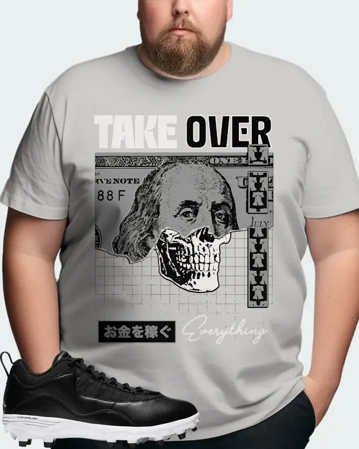 Jordan 10 TD Low  Sneaker Matching Grey T-Shirt (Take Over) - View 8
