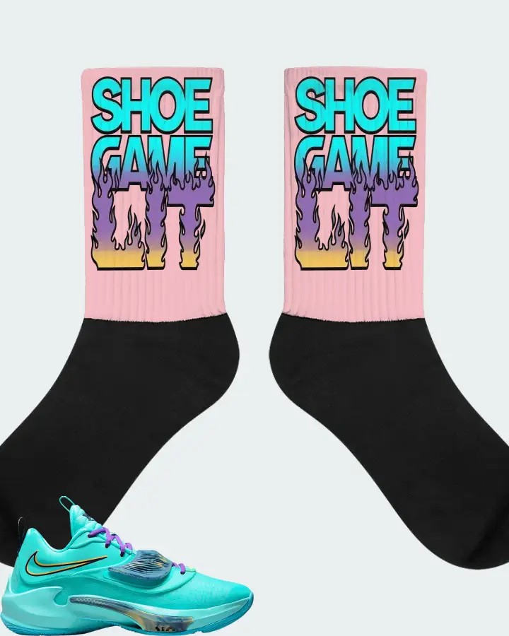 Nike Zoom Freak 3 Sneaker Matching Pink Socks - Shoe Game Lit Refreshed