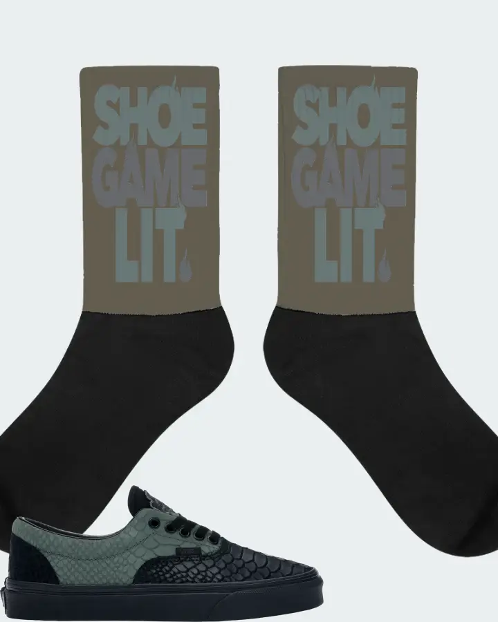 Vans Era Sneaker Matching Army Green Socks - Shoe Game Lit Classic