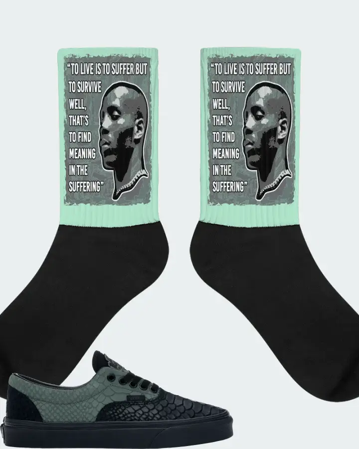Vans Era Sneaker Matching Mint Socks - DMX Suffer Quote