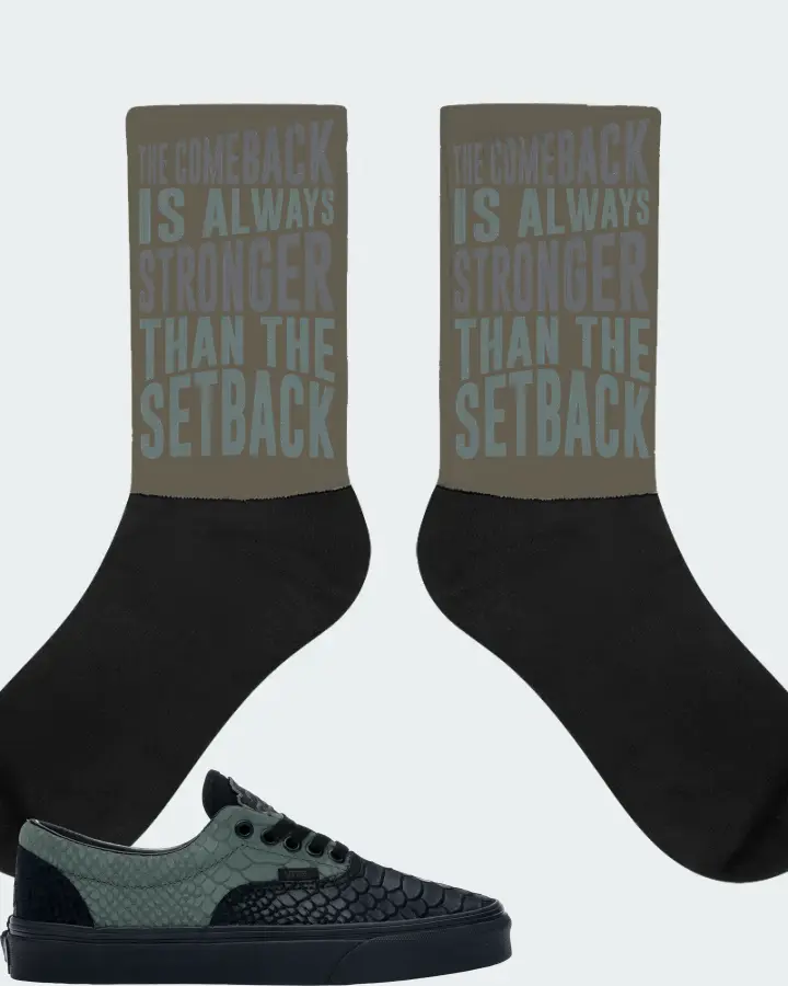 Vans Era Sneaker Matching Army Green Socks - The Comeback
