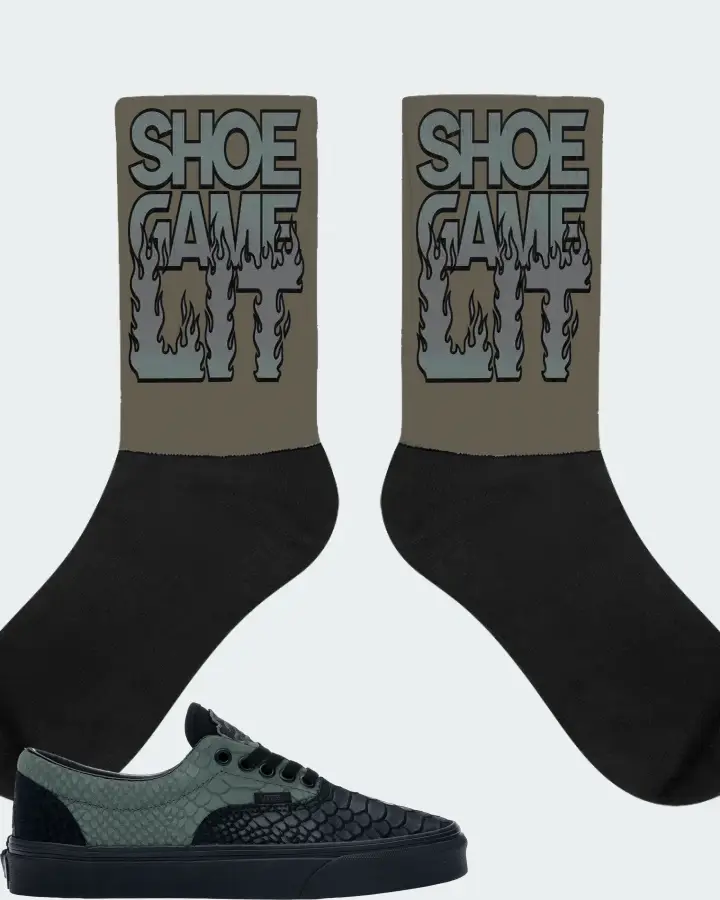 Vans Era Sneaker Matching Army Green Socks - Shoe Game Lit Refreshed
