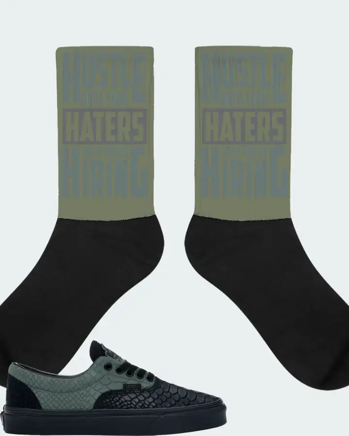 Vans Era Sneaker Matching Olive Socks - HUSTLE UNTIL YOUR HATERS