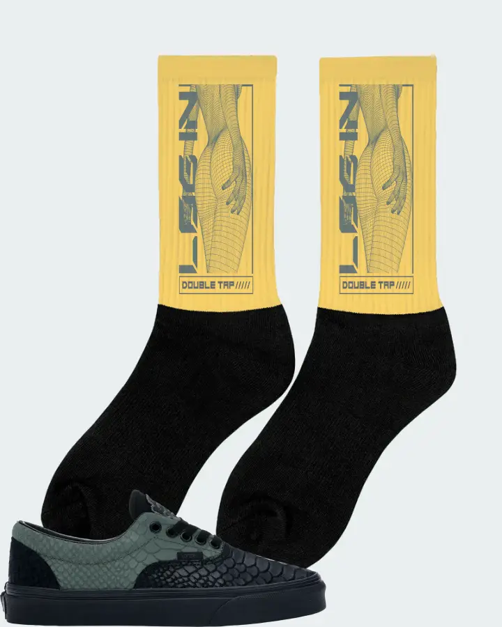Vans Era Sneaker Matching Yellow Socks (LOGIN) - View 3