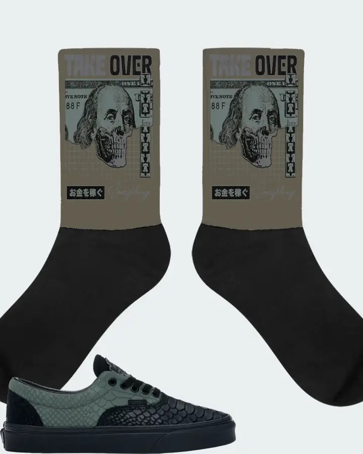 Vans Era Sneaker Matching Army Green Socks - Take Over