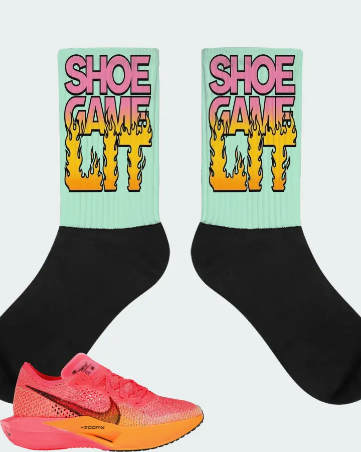 Nike ZoomX Vaporfly 3 Sneaker Matching Mint Socks - Shoe Game Lit Refreshed
