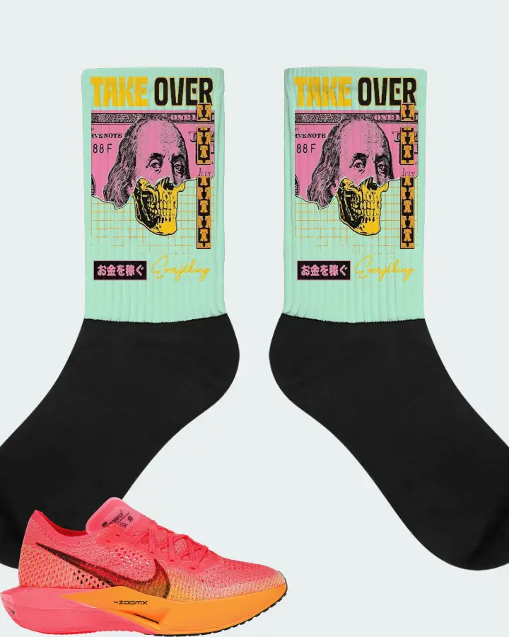 Nike ZoomX Vaporfly 3 Sneaker Matching Mint Socks - Take Over