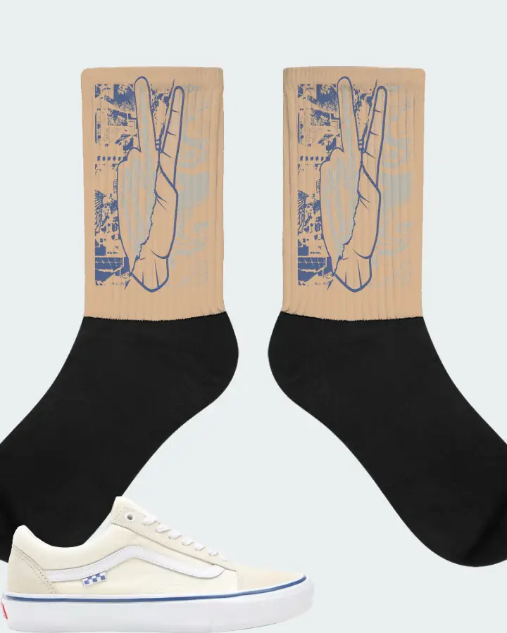 Vans Skate Old Skool Sneaker Matching Cream Socks - Peace of mind