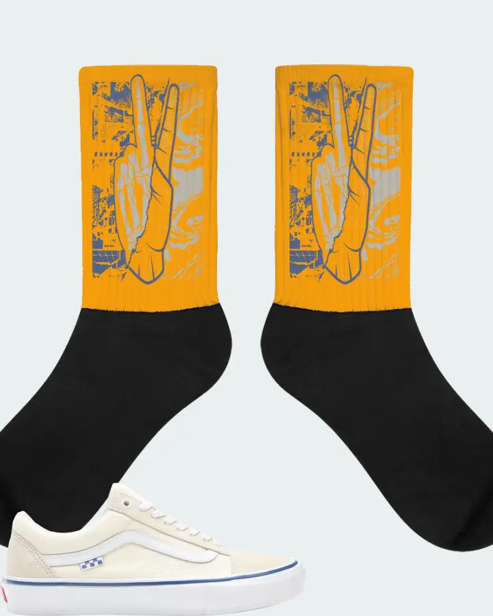 Vans Skate Old Skool Sneaker Matching Gold Socks - Peace of mind