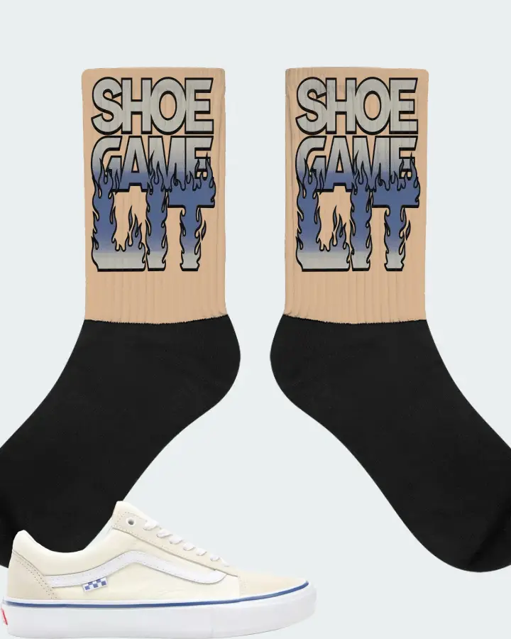 Vans Skate Old Skool Sneaker Matching Cream Socks - Shoe Game Lit Refreshed