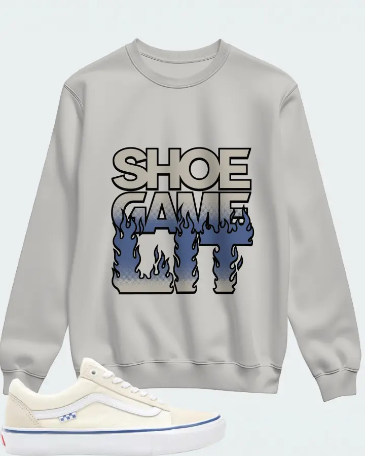 Vans Skate Old Skool Sneaker Matching Grey Sweatshirt - Shoe Game Lit Refreshed