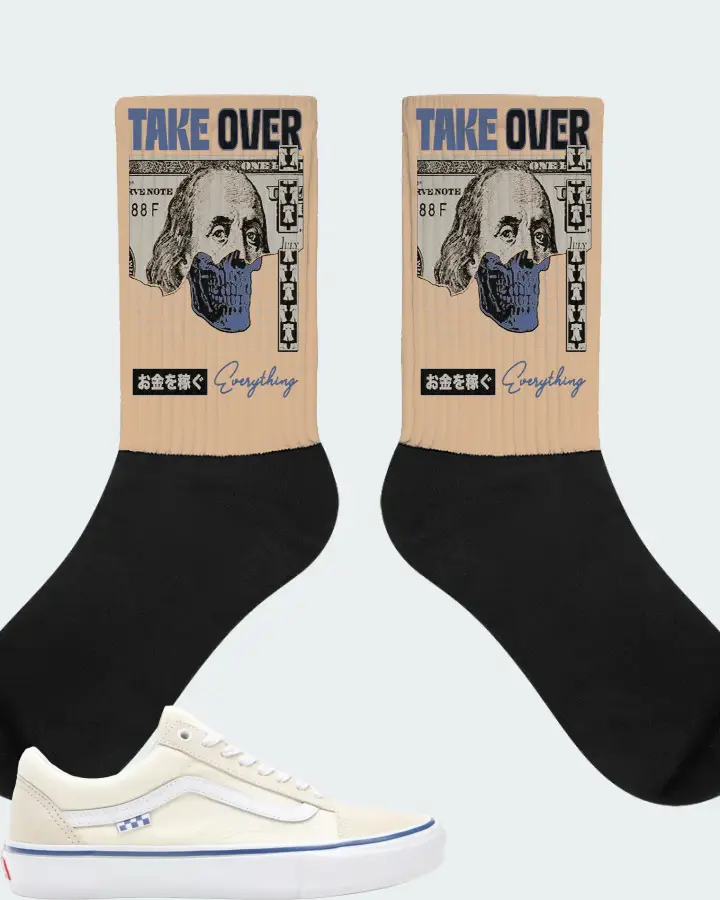 Vans Skate Old Skool Sneaker Matching Cream Socks - Take Over