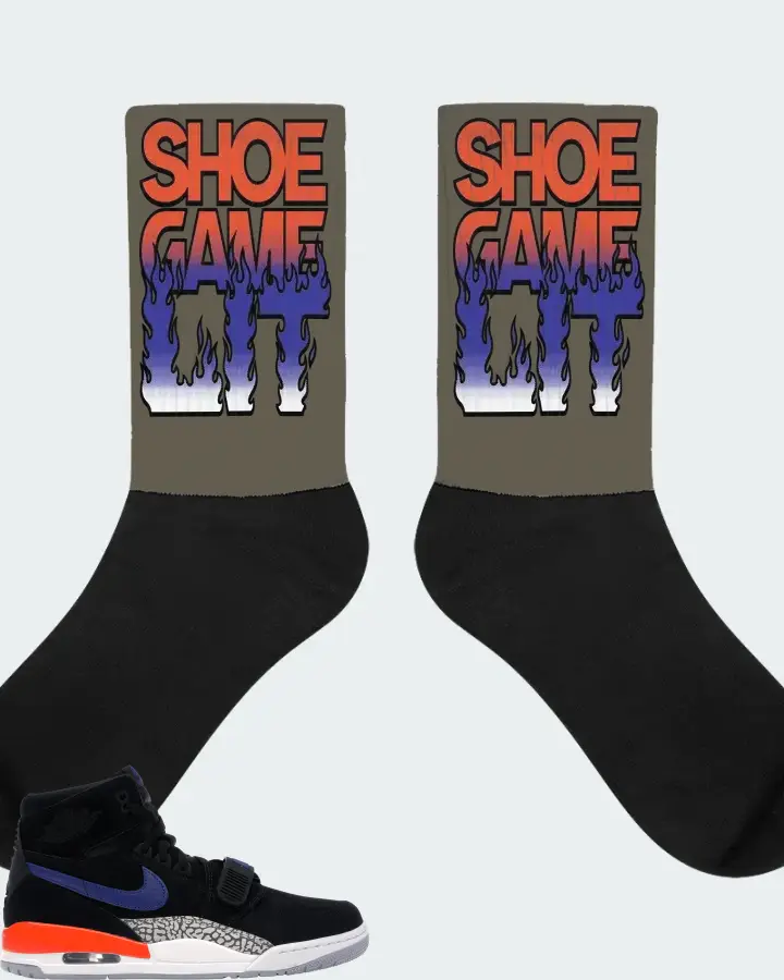 Jordan Legacy 312 Sneaker Matching Army Green Socks - Shoe Game Lit Refreshed