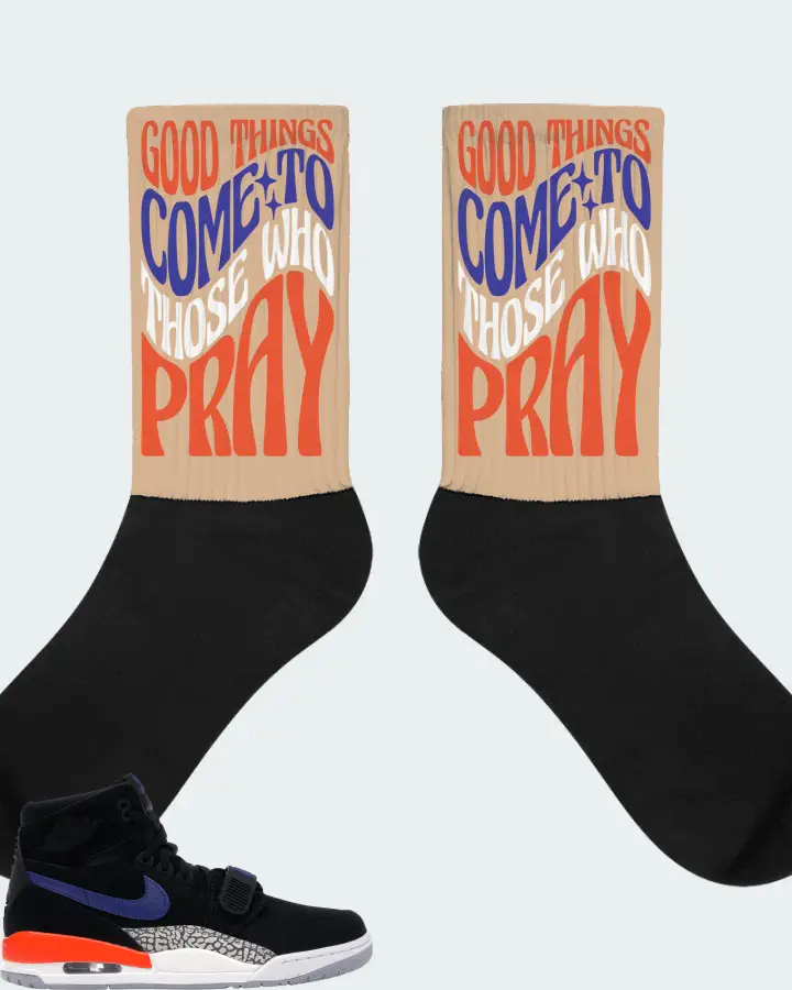 Jordan Legacy 312 Sneaker Matching Cream Socks - Good Things Come To Those Who Pray