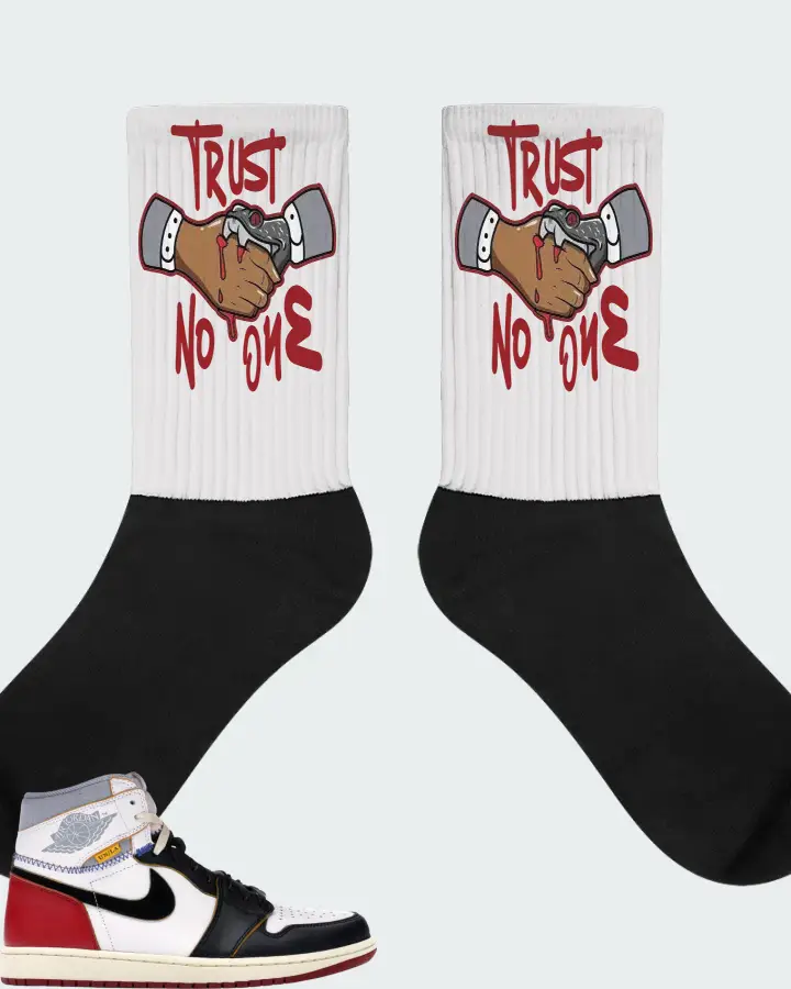 Jordan 1 Retro High Sneaker Matching White Socks - Trust No One