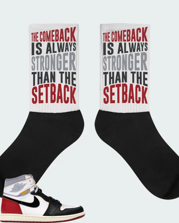 Jordan 1 Retro High Sneaker Matching White Socks - The Comeback