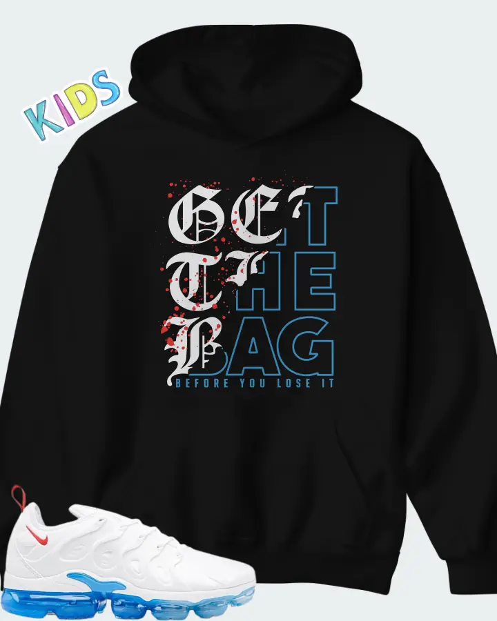 Nike Air VaporMax Plus White University Blue Matching Kid's Hoodie