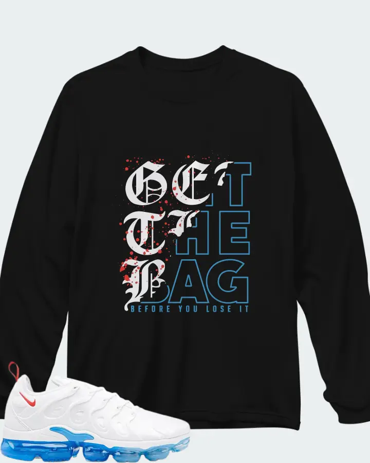 Nike Air VaporMax Plus White University Blue Matching Long Sleeve T-Shirt
