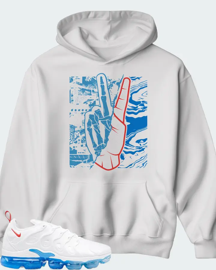 Nike Air VaporMax Plus White University Blue Matching Hoodie