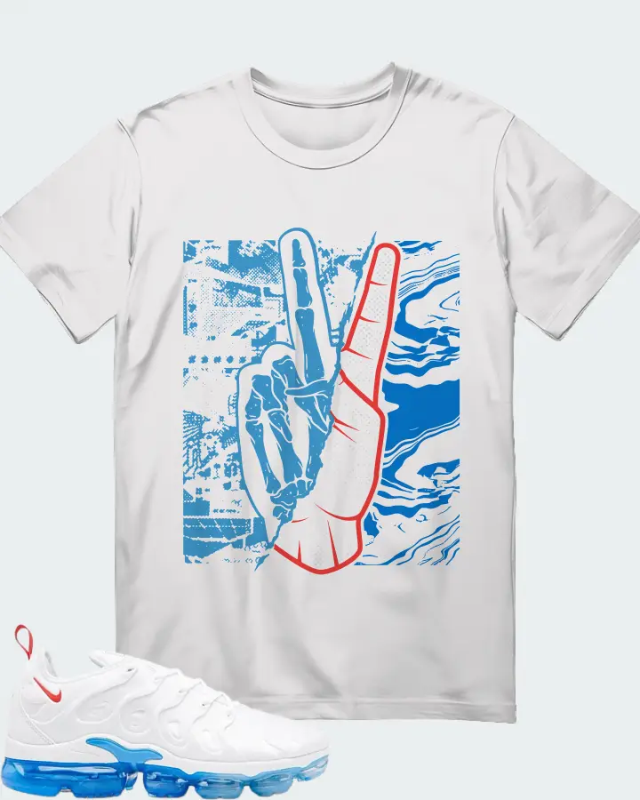 Nike Air VaporMax Plus White University Blue Matching T-Shirt