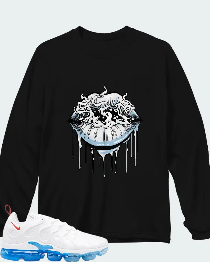 Nike Air VaporMax Plus White University Blue  Matching Long Sleeve T-Shirt
