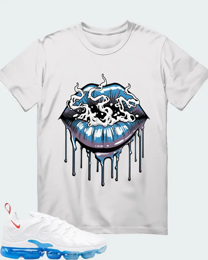 Nike Air VaporMax Plus White University Blue  Matching T-Shirt