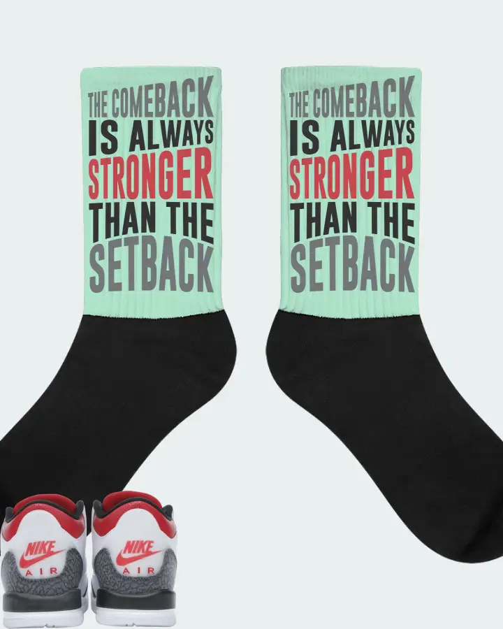 Jordan 3 Retro Sneaker Matching Mint Socks - The Comeback