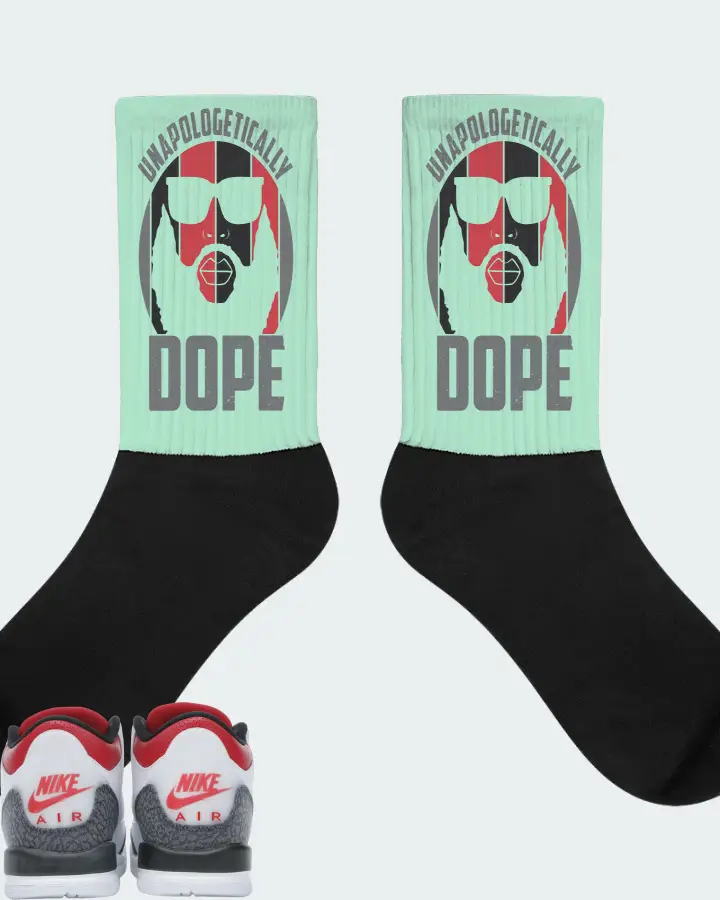 Jordan 3 Retro Sneaker Matching Mint Socks - UNAPOLOGETICALLY DOPE Man