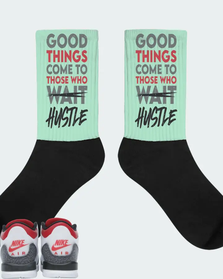 Jordan 3 Retro Sneaker Matching Mint Socks - Good Things Come