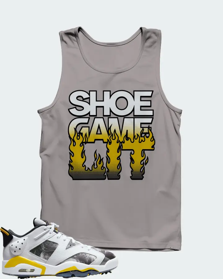 Jordan 6 Low Golf Smoke Sneaker Matching Grey Tank Top - Shoe Game Lit Refreshed
